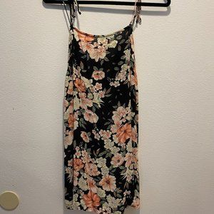 Billabong Floral Swim Mini Coverup Strap Ties Dress